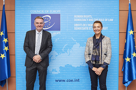 Noel Curran and Marija PejÄinoviÄ BuriÄ, Secretary General of the Council of Europe